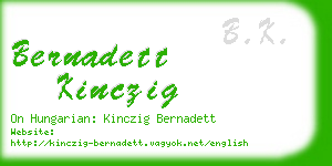 bernadett kinczig business card